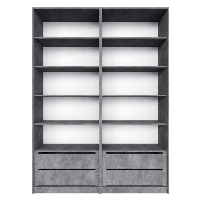 Шкафы распашные, Шкаф распашной Е1 Локер 162х52.5х220 см,с двумя комплектами полок и двумя модулями