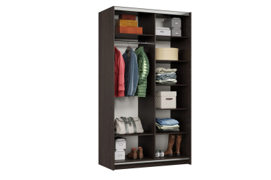 Шкаф-купе Smart 1224 2х дверный (фасады ЛДСП,зеркало) профиль серебро