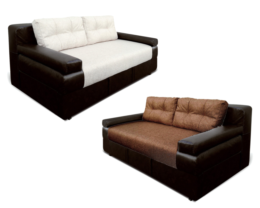 Диваны прямые, Диван-кровать еврокнижка, Амстердам мини 150, рогожка/экокожа