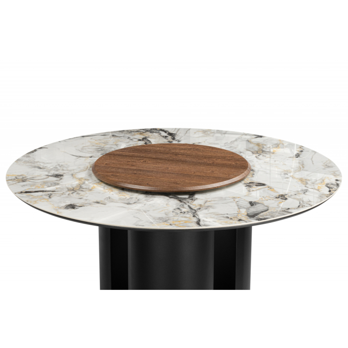 Обеденные столы, Керамический стол Иган 137 (чёрная нога)