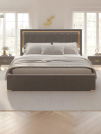 Мягкая кровать, Кровать Валенсия с подъемным механизмом 160х200 см велюр, золото