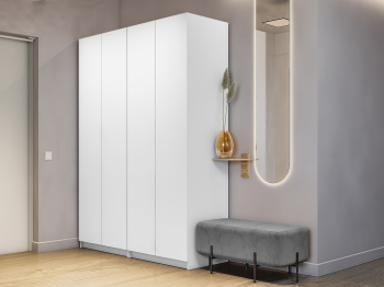 Распашной шкаф Локер 800+800 (Гармошка с системой Push to Move/Правый)