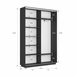 Шкаф-купе Экспресс 2-х дверный Фотопечать Шары Стекла 160х45х240