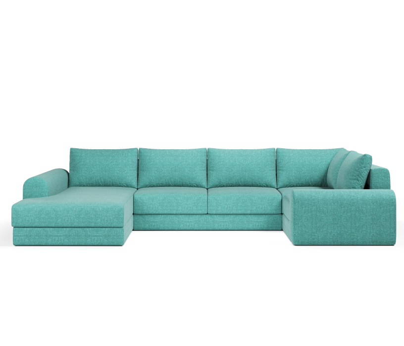 Диваны угловые в гостиную, Угловой диван Модерно П-образный, рогожка