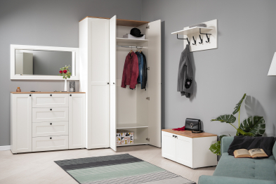 Комод Остин 16.221, белая шагрень, дуб золотой крафт