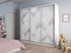 Шкафы-купе 3-х дверные, Шкаф-купе Экспресс 3-х дверный Фотопечать Квадрат Стекла 240х60х220