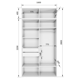 Шкаф Фиеста 1602 + антресоль