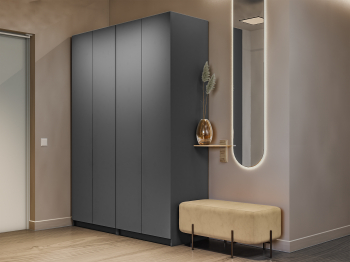 Распашной шкаф Локер 800+800 с ящиками и полками слева