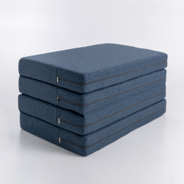 Бескаркасное кресло матрас, складное, рогожка