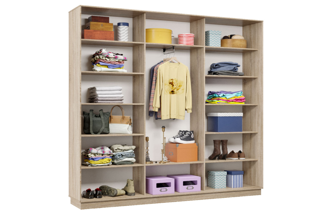 Шкафы-купе 3-х дверные, Шкаф-купе Премьер Лайт 61 (08;05;08) трехдверный