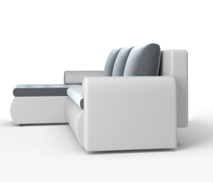 Угловой диван Ванкувер левый, экокожа/велюр