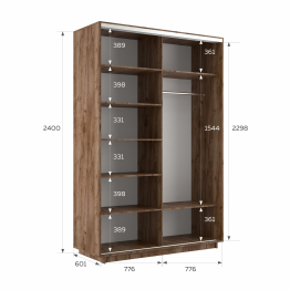 Шкаф-купе Экспресс 2-х дверный Фотопечать Шелк Стекла 160х60х240