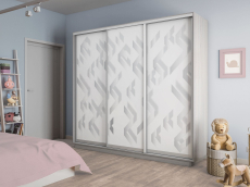 Шкафы-купе 3-х дверные, Шкаф-купе Экспресс 3-х дверный Фотопечать Ленты Стекла 240х60х240