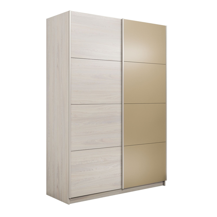 Шкафы-купе 2-х дверные, Шкаф-купе Прайм 2-х дверный ДСП/Стекло фисташка/Доводчики 160х57х230
