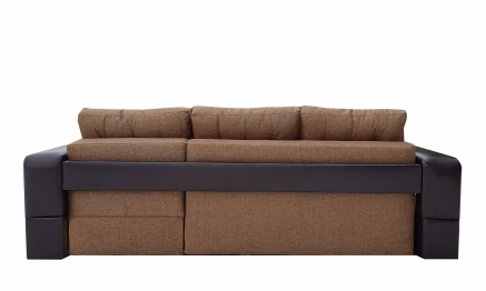 Диван угловой Манчестер 160 с подсветкой, правый, рогожка/экокожа