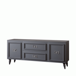 Комод Валенсия под телевизор 160х45х67 см серебро