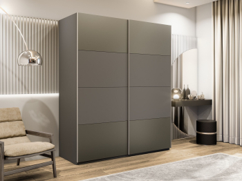 Шкаф-купе Эста 2-х дверный ДСП/Стекла хаки/Доводчик 160х66х240