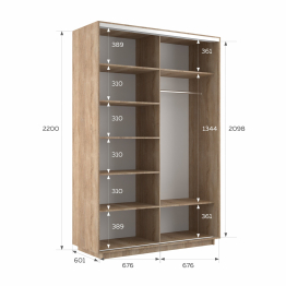 Шкаф-купе Экспресс Экспенс дуо 2200 x 1400 x 600