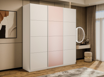 Шкаф-купе Прайм 3-х дверный Стекла пудра/ДСП/Доводчики 180х57х230