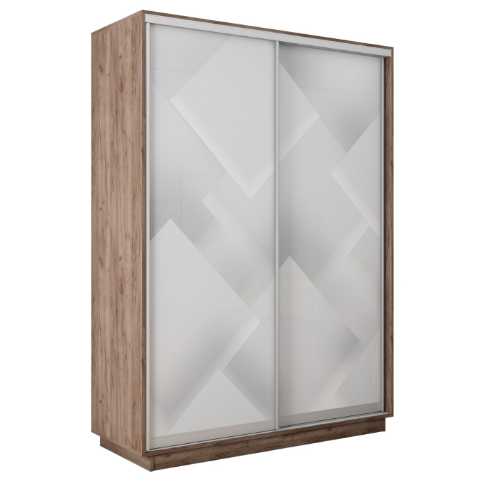 Шкафы-купе 2-х дверные, Шкаф-купе Экспресс 2-х дверный Фотопечать Квадрат Стекла 140х60х220