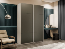 Шкафы-купе 2-х дверные, Шкаф-купе Прайм 2-х дверный Стекла хаки/Доводчики 120х57х230