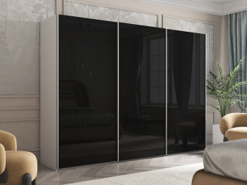 Шкаф Эста трио Стекло черное 2400 х 3000 х 660