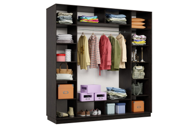 Шкаф-купе Премьер 34 (01ЗГ;01ЗГ;01ЗГ) фасады зеркало графит/трёхдверный/Профиль чёрный муар