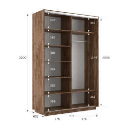 Шкаф-купе Экспресс 2-х дверный Фотопечать Ленты Стекла 120х60х220