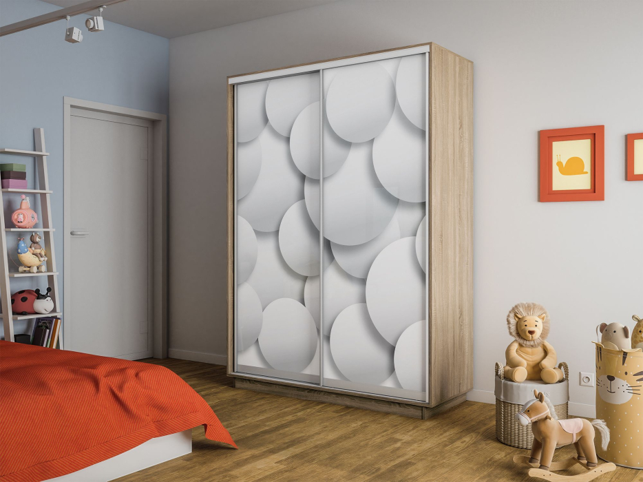 Шкафы-купе 2-х дверные, Шкаф-купе Экспресс 2-х дверный Фотопечать Шары Стекла 120х45х220