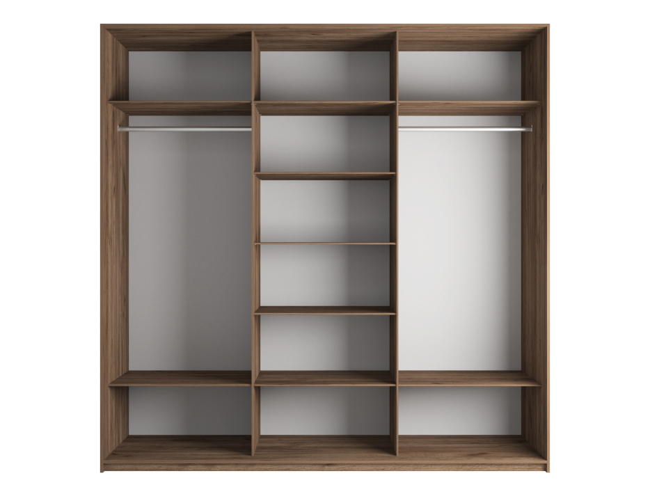 Шкафы-купе 3-х дверные, Шкаф-купе Эста Трио Стекло белое 270х66х240