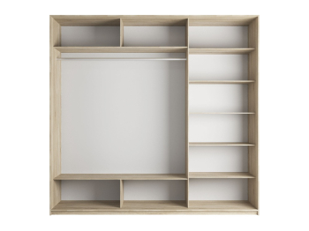 Шкаф-купе Прайм 3-х дверный ДСП/Стекло черное/Доводчики 180х57х230