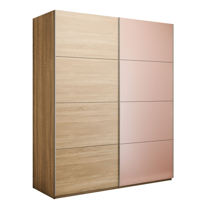 Шкафы-купе 2-х дверные, Шкаф-купе Эста 2-х дверный ДСП/Стекла пудра/Доводчик 160х66х240