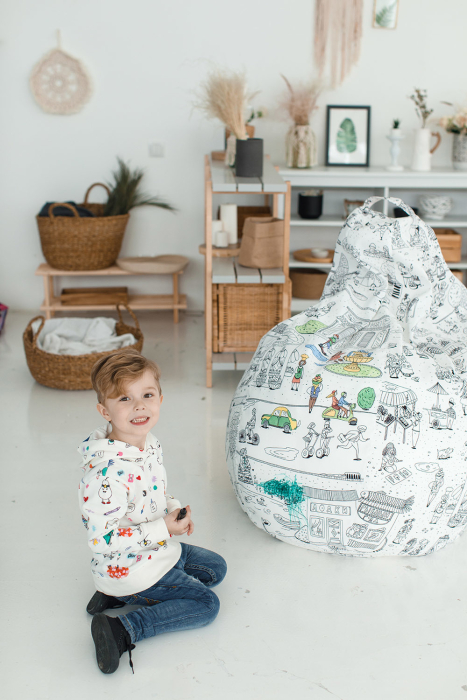 Кресла-мешки, Кресло раскраска, жаккард с фломастерами