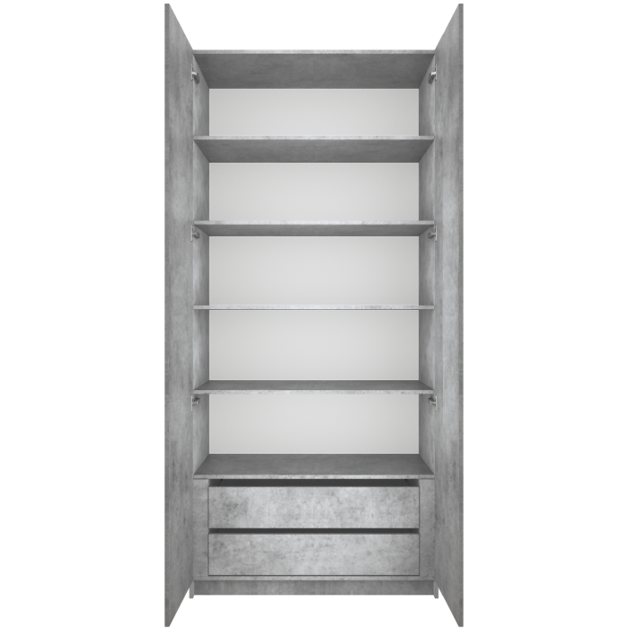 Шкафы двухстворчатые, Шкаф распашной Локер 2-х дверный с полками и 1 модулем