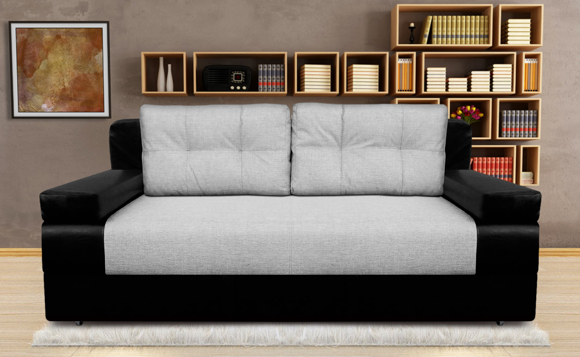 Диваны прямые, Диван-кровать еврокнижка, Амстердам мини 150, рогожка/экокожа