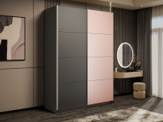 Шкафы-купе 2-х дверные, Шкаф-купе Прайм 2-х дверный ДСП/Стекло пудра/Доводчики 160х57х230