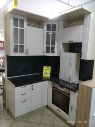 Кухня Регина сандал/белый угловая