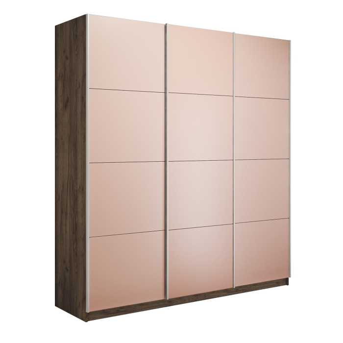 Шкафы-купе 3-х дверные, Шкаф-купе Прайм 3-х дверный Стекла пудра/Доводчики 210х57х230