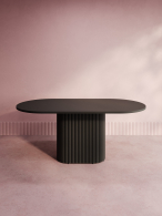 Обеденные столы, Стол овальный обеденный с металлическим черным подстольем 180*90*75