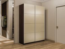 Шкафы-купе 2-х дверные, Шкаф-купе Прайм 2-х дверный Стекла фисташка/Доводчики 140х57х230