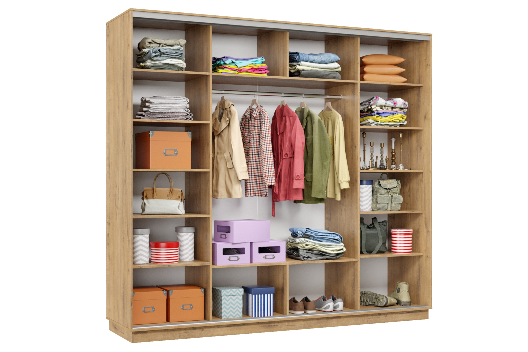 Шкафы-купе 3-х дверные, Шкаф-купе Премьер Лайт 60 (05;05;05) трехдверный