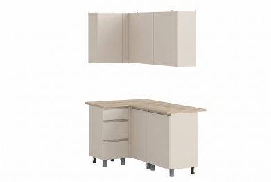 Кухонный гарнитур "Рица" (со столешницей, сонома). Композиция 6