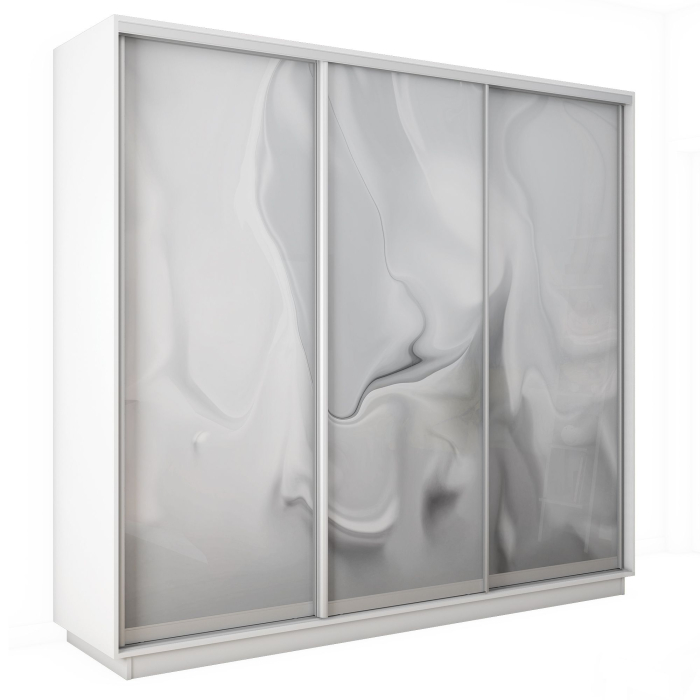 Шкафы-купе 3-х дверные, Шкаф-купе Экспресс 3-х дверный Фотопечать Шелк Стекла 240х45х220