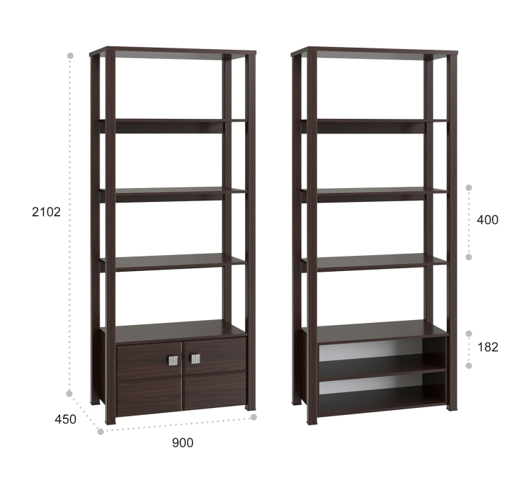 Открытые, Стеллаж открытый Изабель ИЗ-62К
