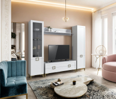 Стенки для гостиной, Комплект для гостиной Ассоль, Белый