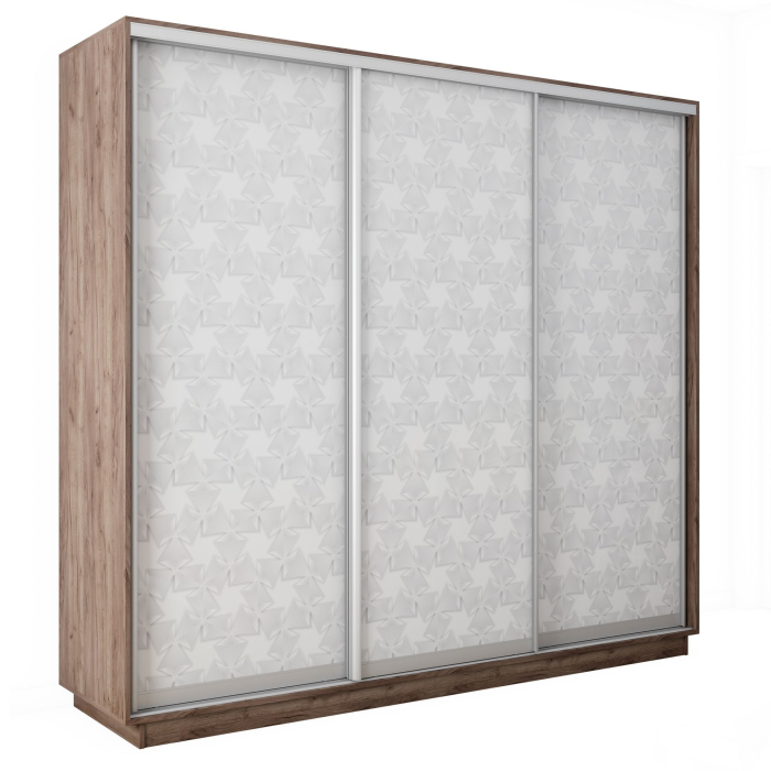 Шкафы-купе 3-х дверные, Шкаф-купе Экспресс 3-х дверный Фотопечать Калейдоскоп Стекла 210х45х220