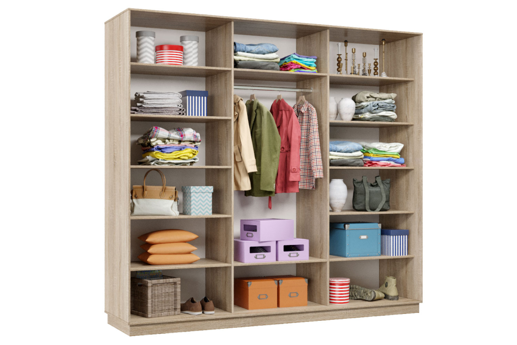 Шкафы-купе 3-х дверные, Шкаф-купе Премьер Лайт 64 (11;08;11) трехдверный