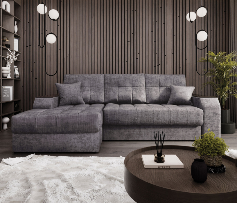 Диваны угловые в гостиную, Угловой диван-кровать Лас-Вегас левый, шенилл