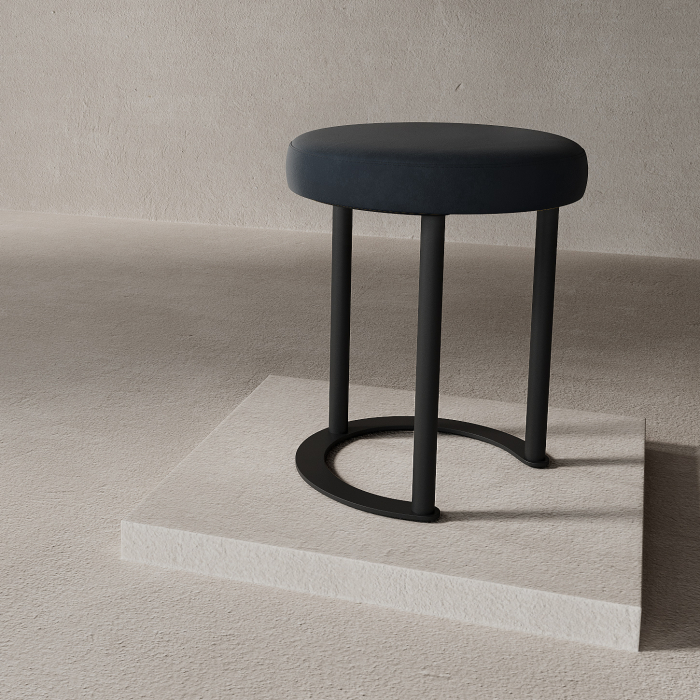 Пуфы дизайнерские, Пуф с металлическим каркасом HORSIX (Черный)