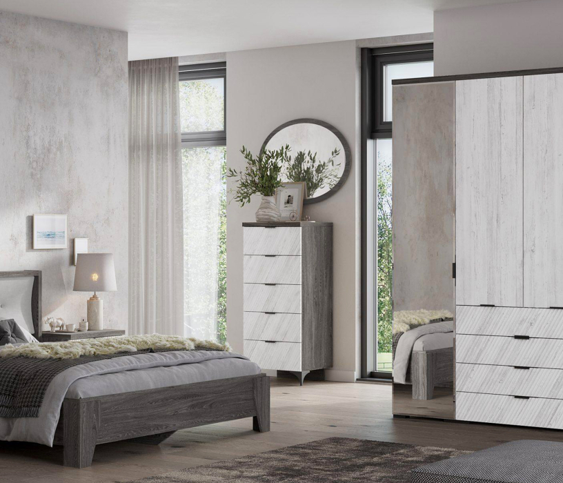 Комоды, Комод Шаде КМ-2904, черный ясень, санторини белый